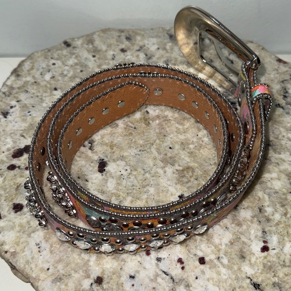 Blazin Roxx Multicolor Rhinestone Bling Embellished Western Leather Belt Size XL - Picture 8 of 15